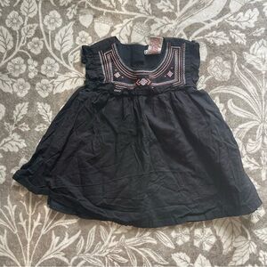 Max Studio Black Kids Dress with Red Embroidery